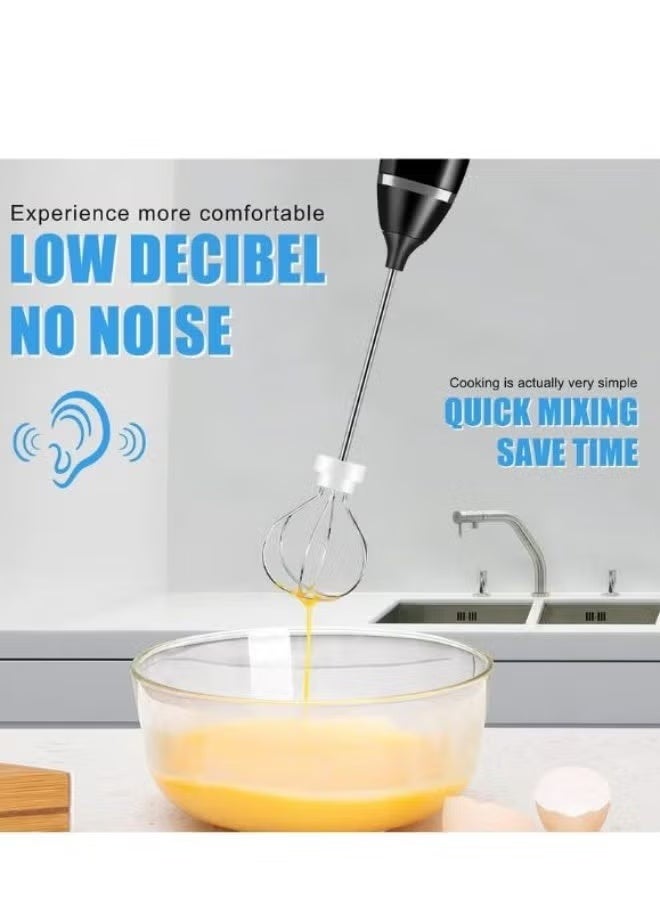 Milk frother Rechargeable Handheld 3-Speed Adjustable For Latte Coffee Cappuccino With Extra Eegg Mixer - Image 3